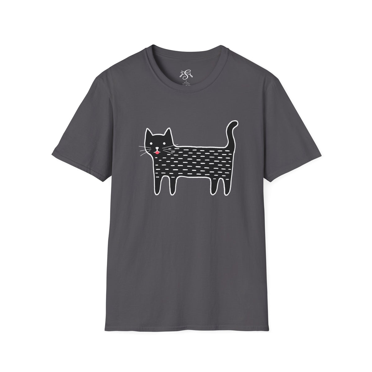 Unisex Cute Doodle Cat T-Shirt — Whimsical Black Cat Graphic Tee