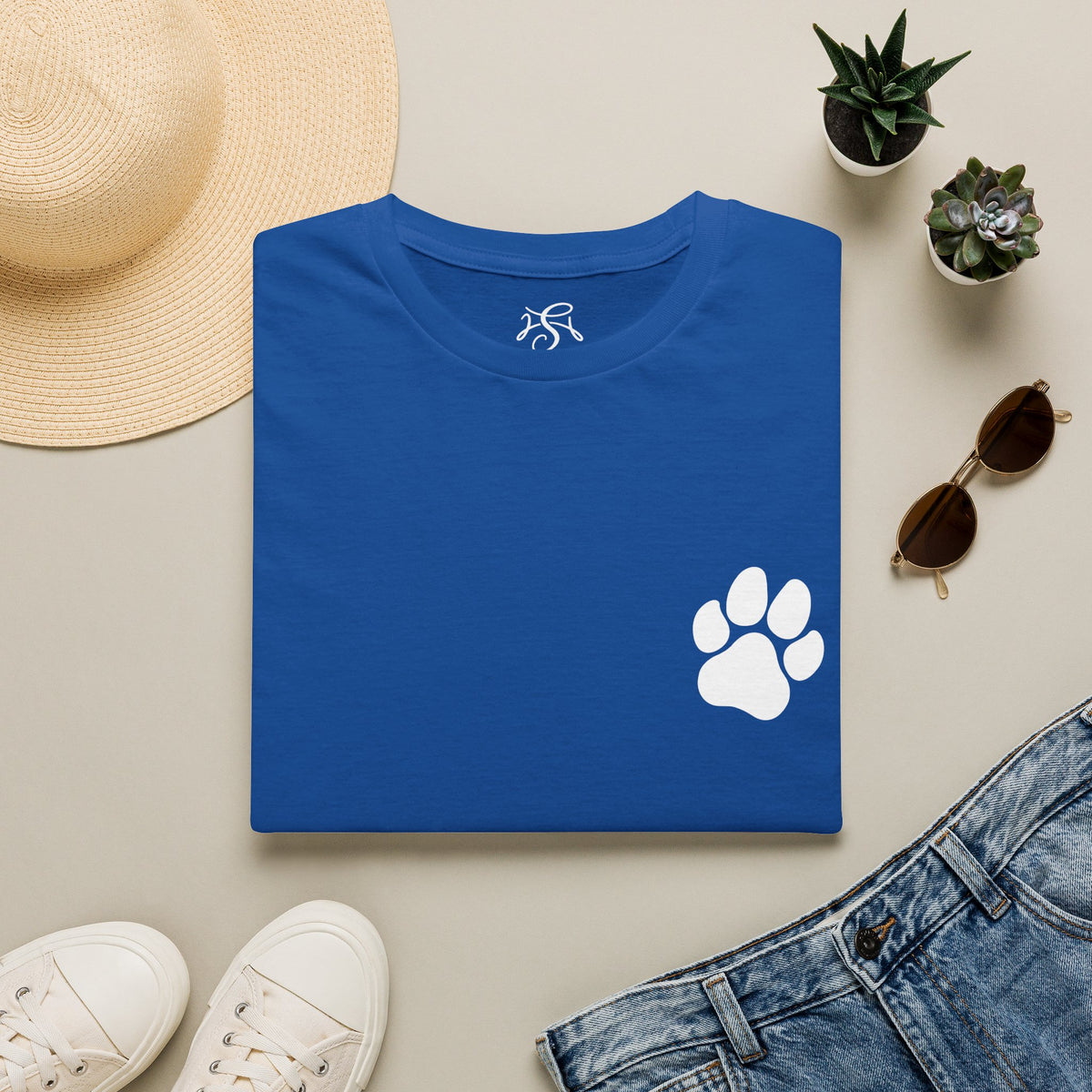 Unisex Paw Print Pocket T‑Shirt — Cute Minimal Pet Lover Tee