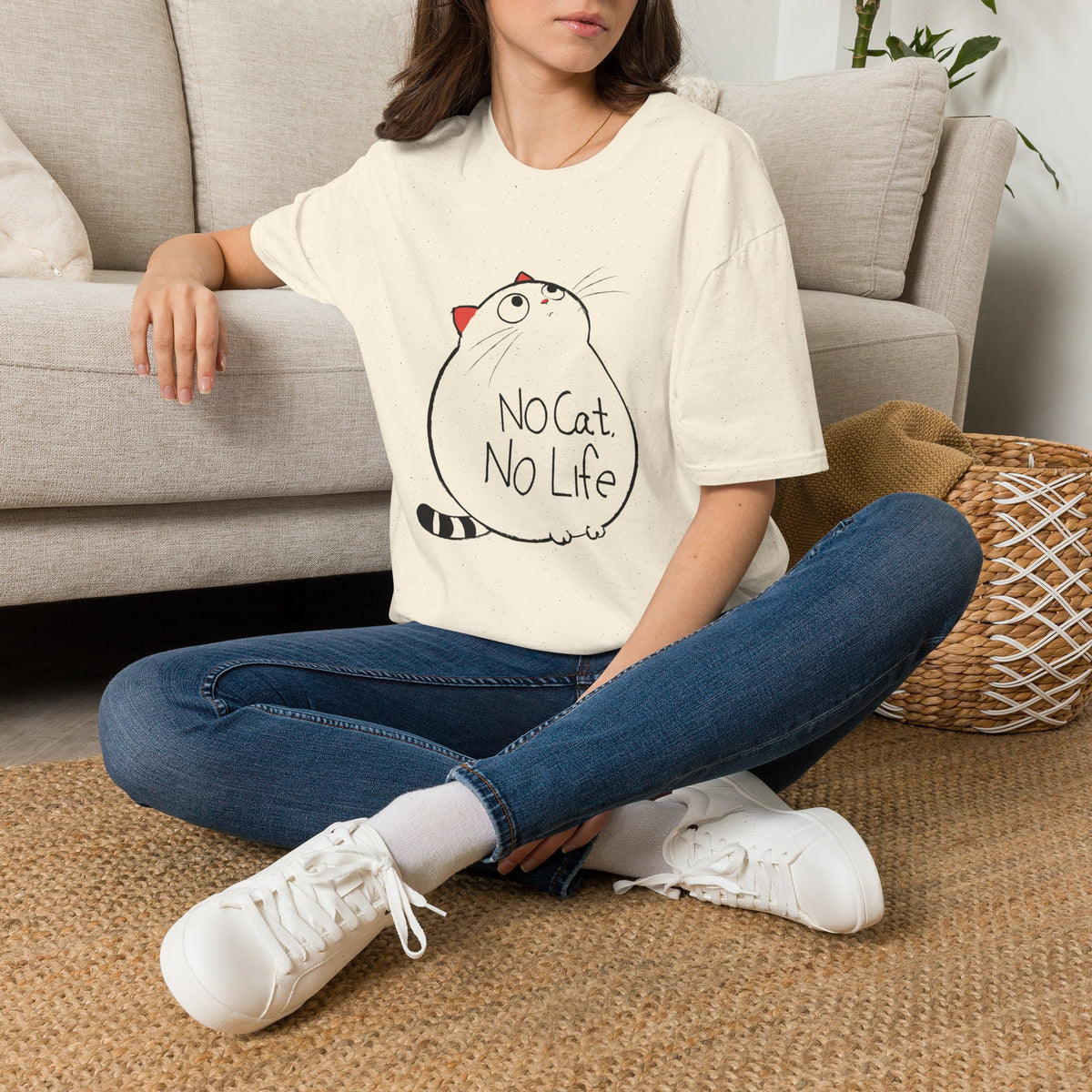 “No Cat, No Life" Cute Cat Lover Tee