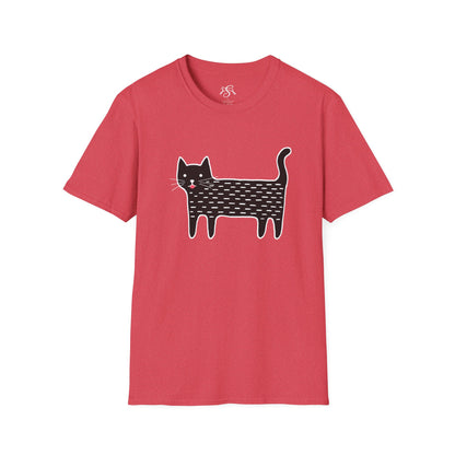 Whimsical Black Cat Graphic Tee