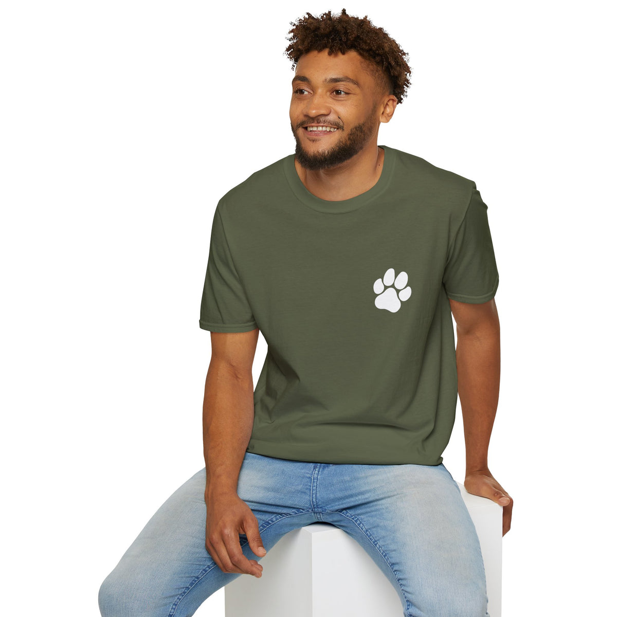 Unisex Paw Print Pocket T‑Shirt — Cute Minimal Pet Lover Tee