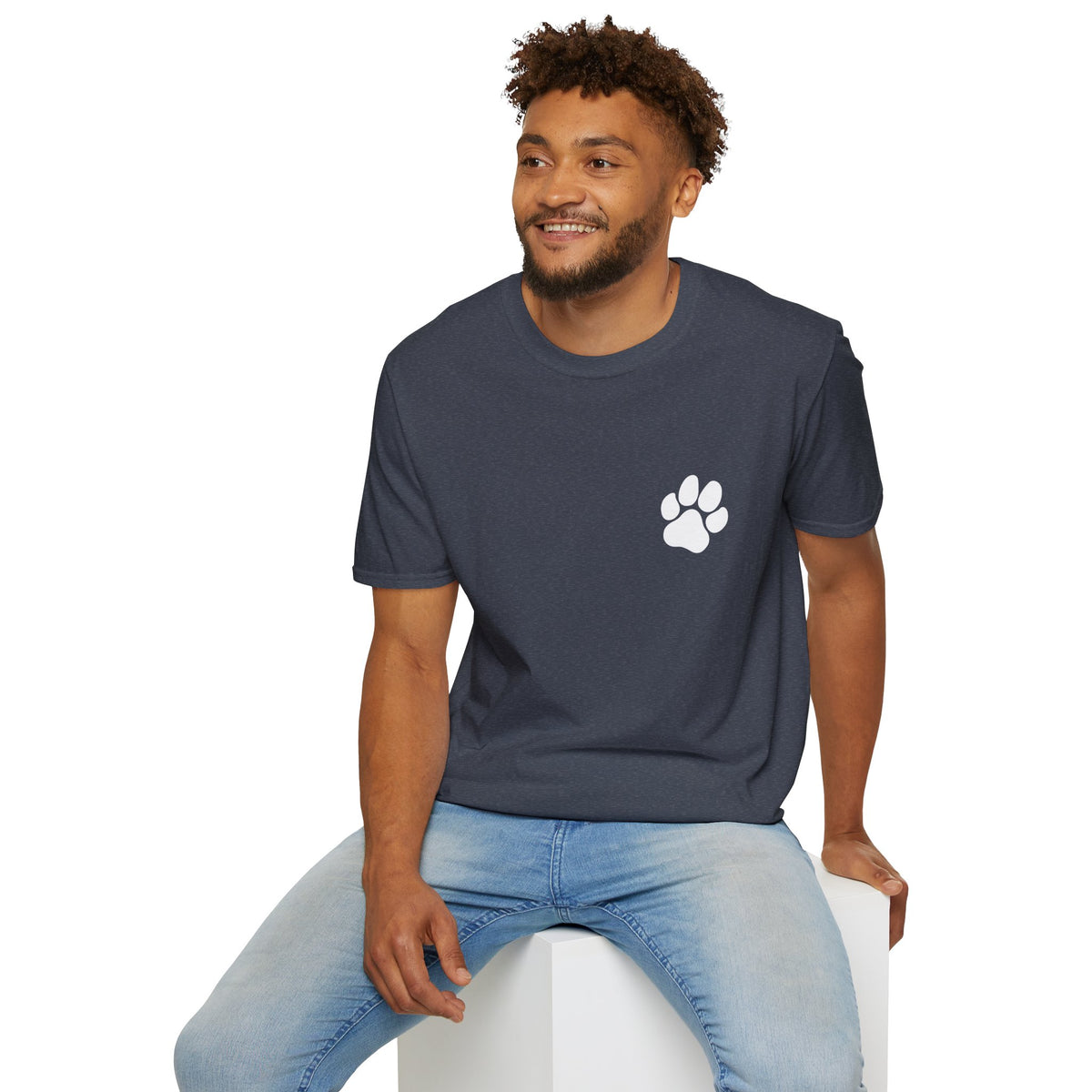 Unisex Paw Print Pocket T‑Shirt — Cute Minimal Pet Lover Tee