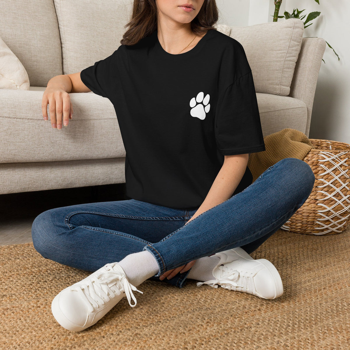 Unisex Paw Print Pocket T‑Shirt — Cute Minimal Pet Lover Tee