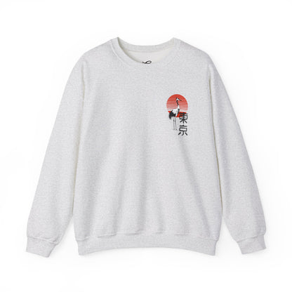 Japan Crane Crewneck Sweatshirt — Land of the Rising Sun Graphic