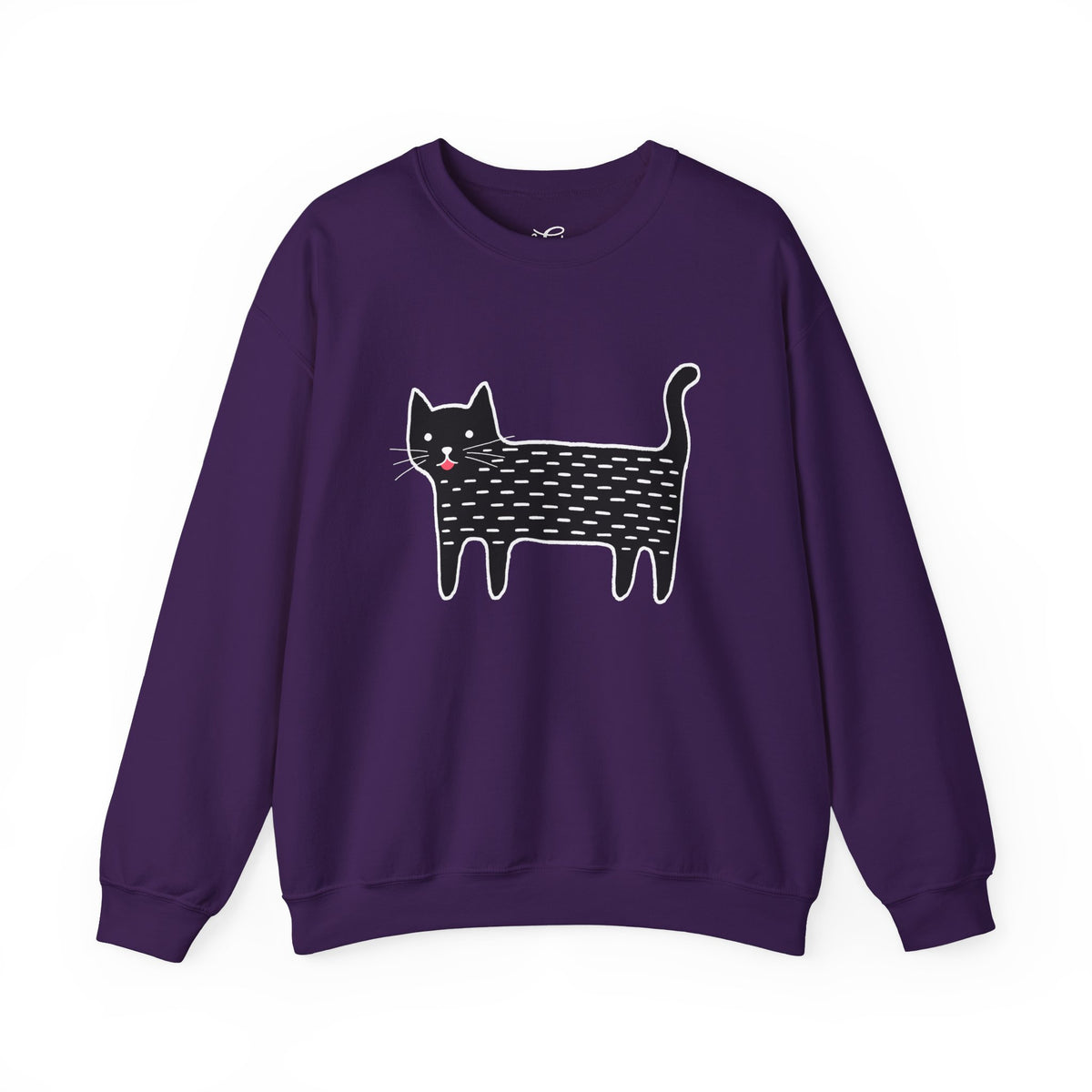 Cute Black Cat unisex Sweatshirt – Whimsical Doodle Cat Graphic