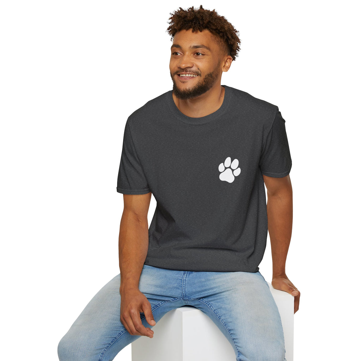 Unisex Paw Print Pocket T‑Shirt — Cute Minimal Pet Lover Tee