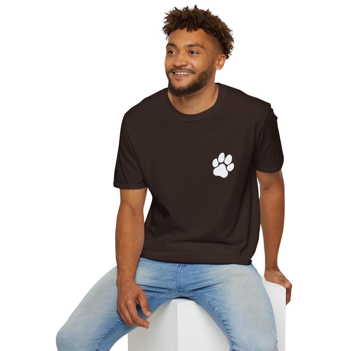 Unisex Paw Print Pocket T‑Shirt — Cute Minimal Pet Lover Tee