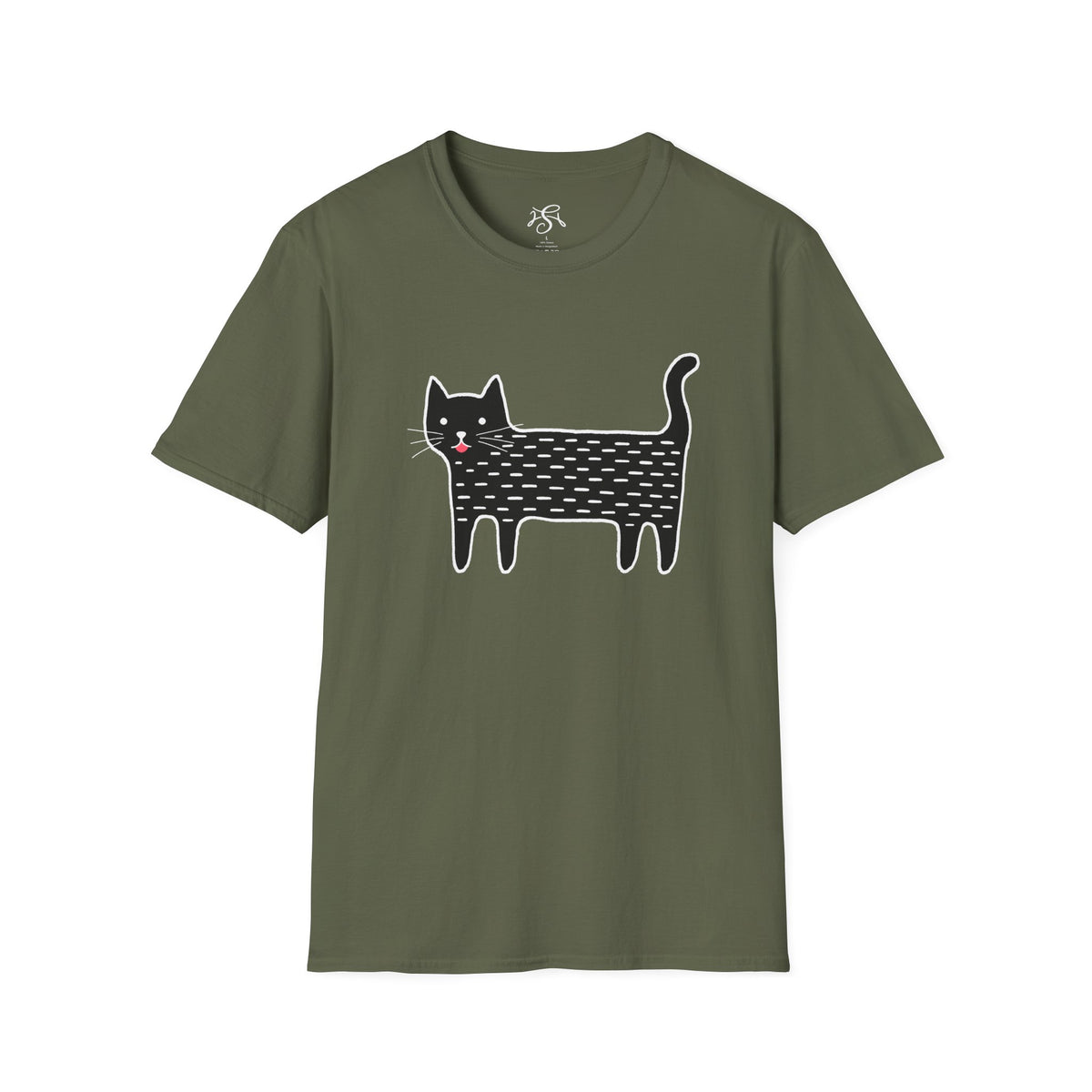 Unisex Cute Doodle Cat T-Shirt — Whimsical Black Cat Graphic Tee