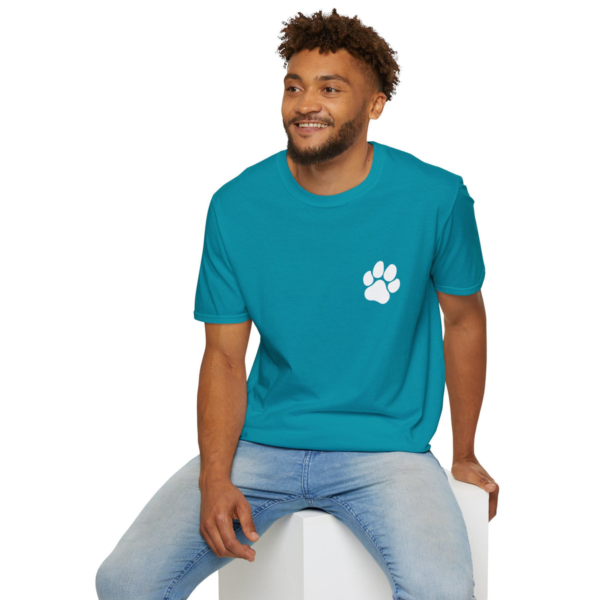 Unisex Paw Print Pocket T‑Shirt — Cute Minimal Pet Lover Tee