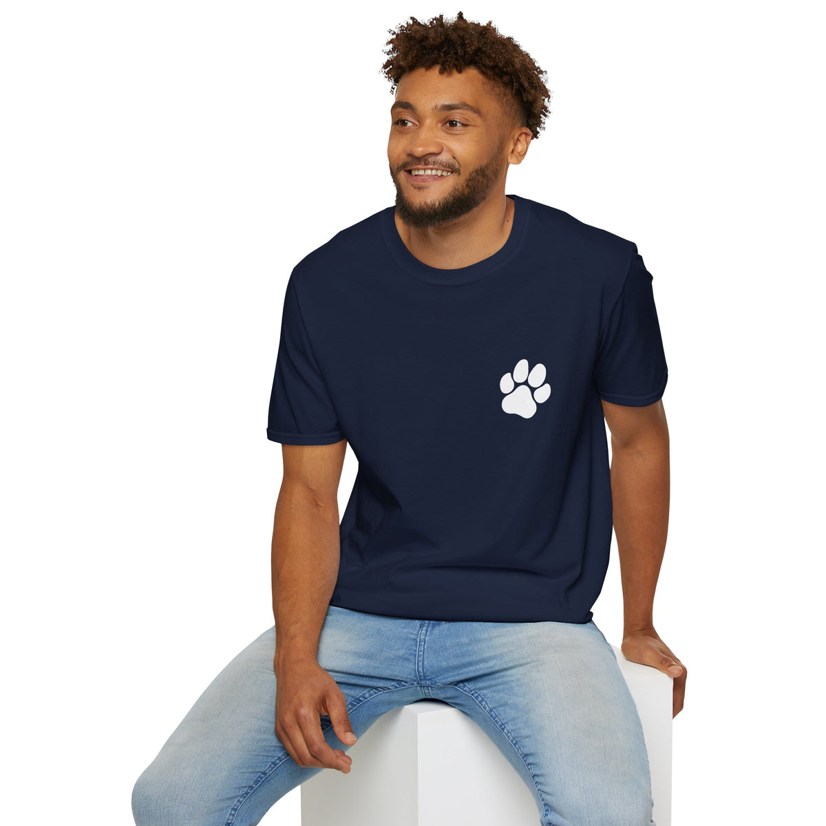 Unisex Paw Print Pocket T‑Shirt — Cute Minimal Pet Lover Tee