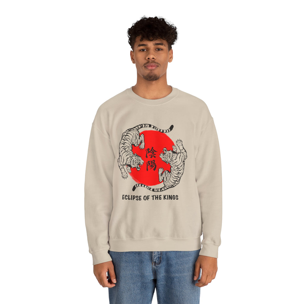 Crewneck Sweatshirt — Eclipse of the Kings Tiger Sun Graphic