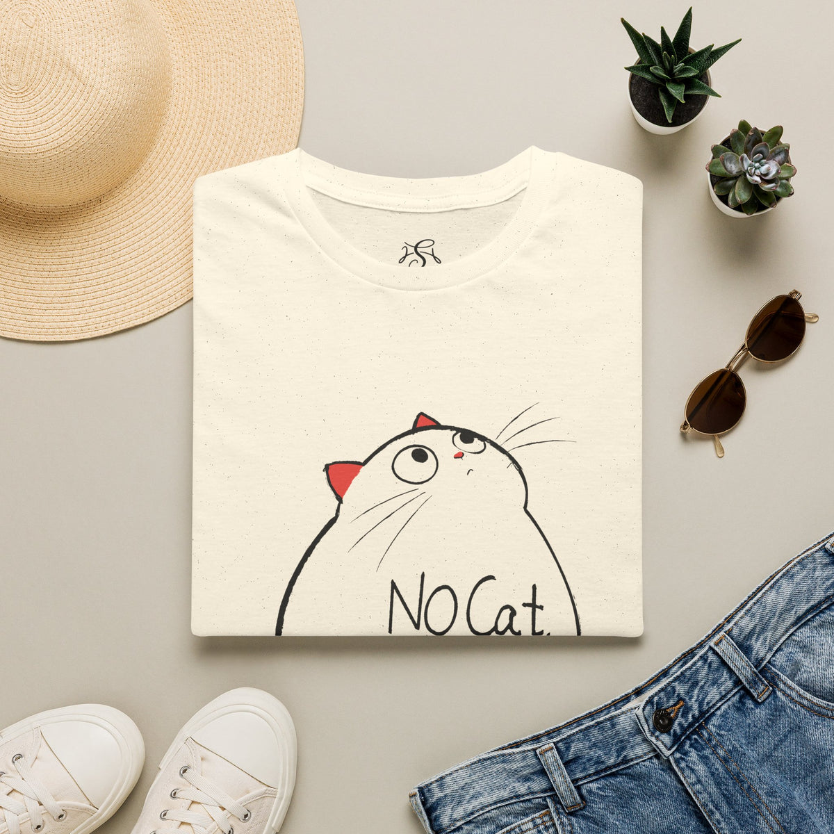 “No Cat, No Life" Cute Cat Lover Tee