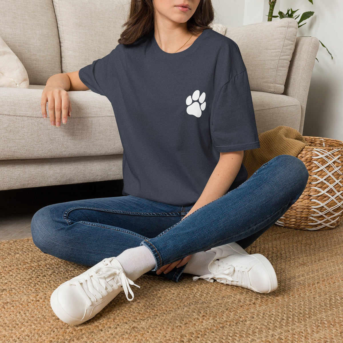 Unisex Paw Print Pocket T‑Shirt — Cute Minimal Pet Lover Tee