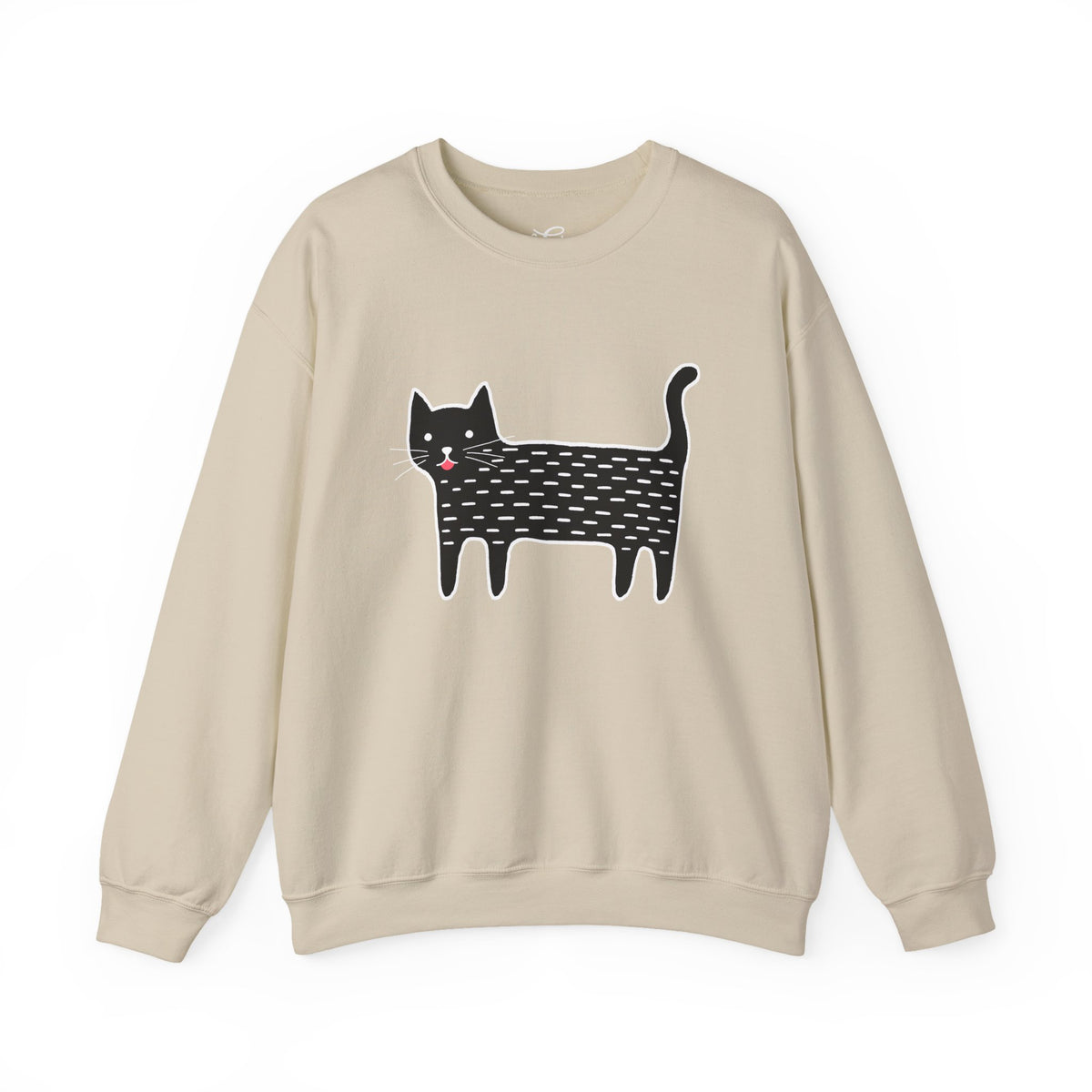 Cute Black Cat unisex Sweatshirt – Whimsical Doodle Cat Graphic