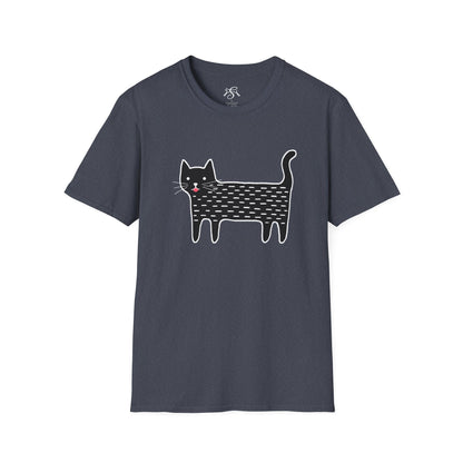 Whimsical Black Cat Graphic Tee