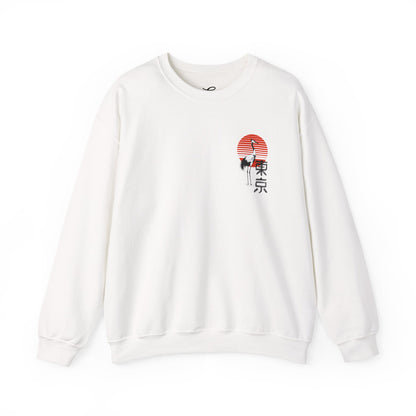 Japan Crane Crewneck Sweatshirt — Land of the Rising Sun Graphic