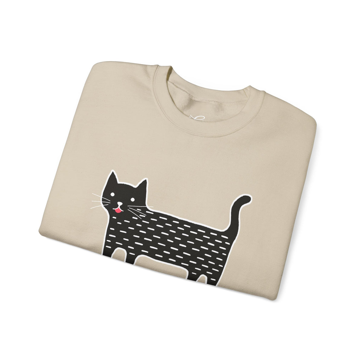 Cute Black Cat unisex Sweatshirt – Whimsical Doodle Cat Graphic