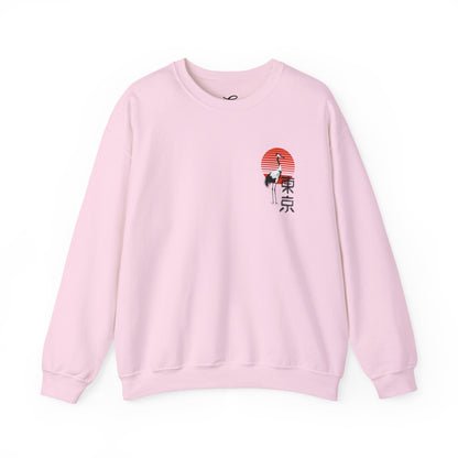Japan Crane Crewneck Sweatshirt — Land of the Rising Sun Graphic