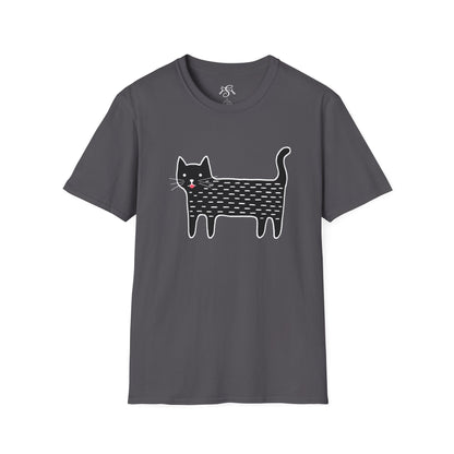 Whimsical Black Cat Graphic Tee