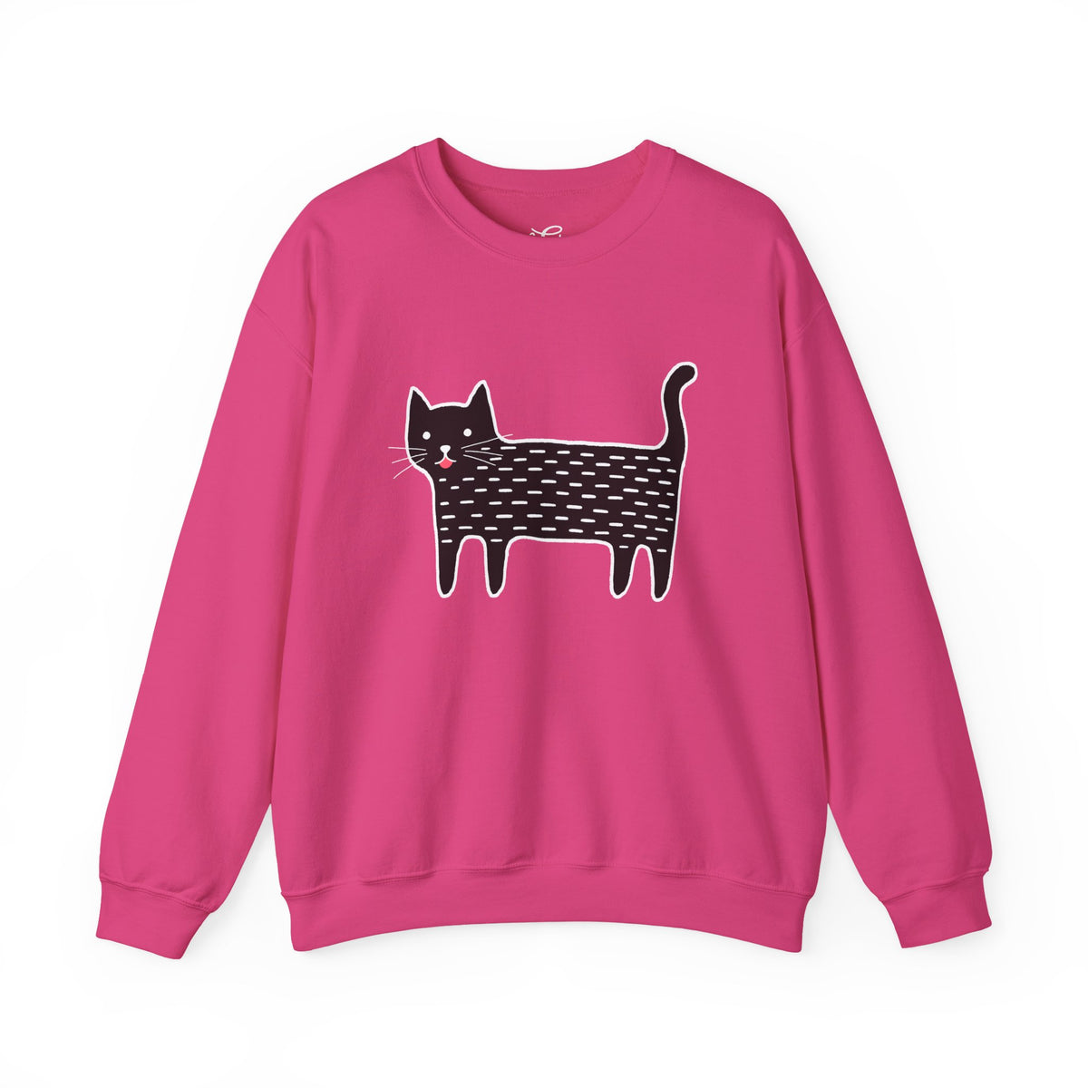 Cute Black Cat unisex Sweatshirt – Whimsical Doodle Cat Graphic