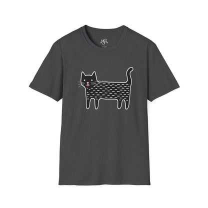 Whimsical Black Cat Graphic Tee