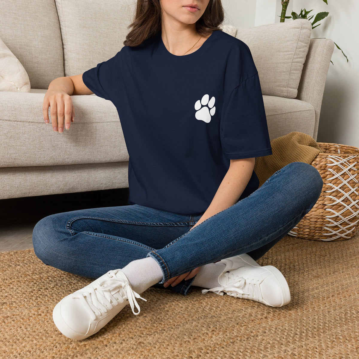 Unisex Paw Print Pocket T‑Shirt — Cute Minimal Pet Lover Tee