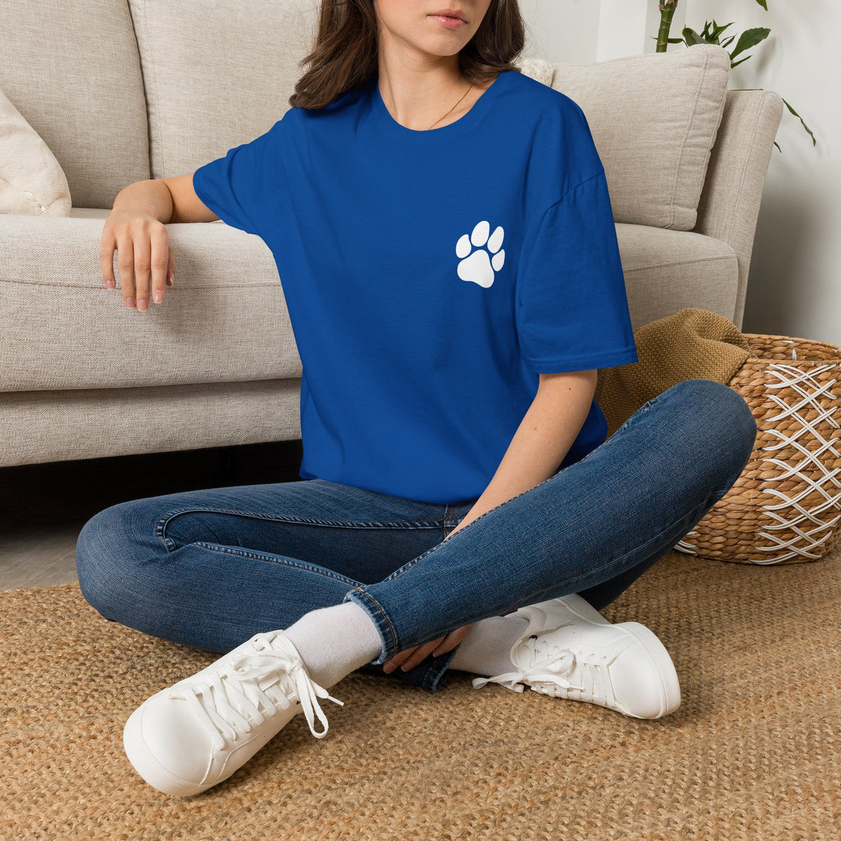 Unisex Paw Print Pocket T‑Shirt — Cute Minimal Pet Lover Tee