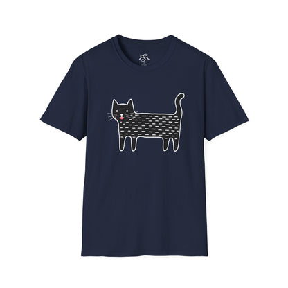 Whimsical Black Cat Graphic Tee