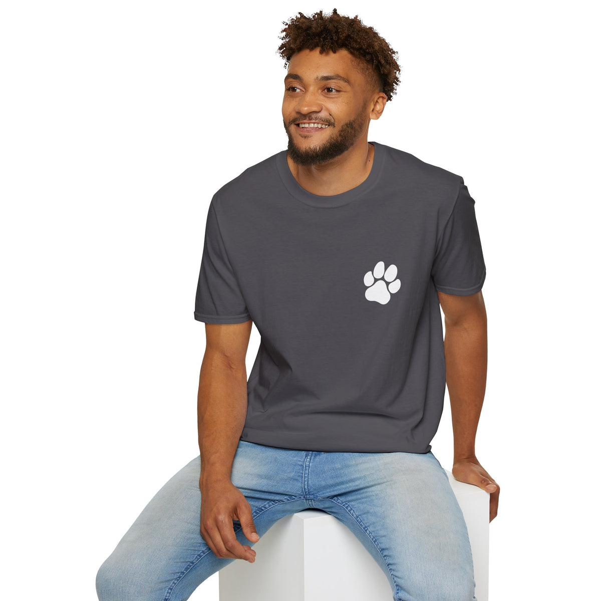 Unisex Paw Print Pocket T‑Shirt — Cute Minimal Pet Lover Tee