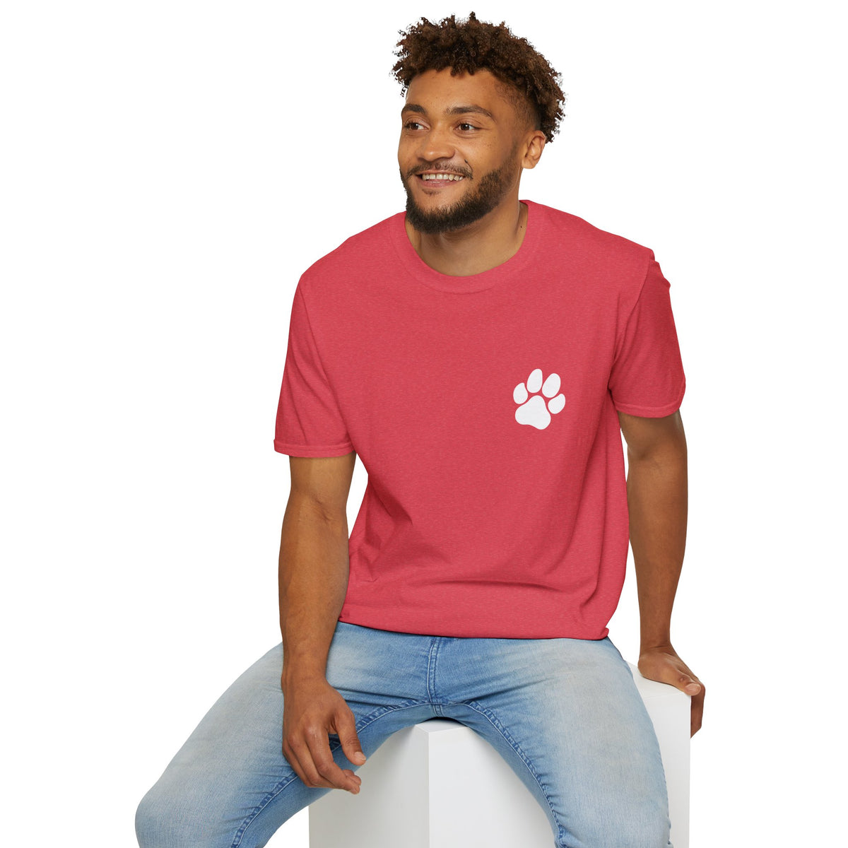 Unisex Paw Print Pocket T‑Shirt — Cute Minimal Pet Lover Tee