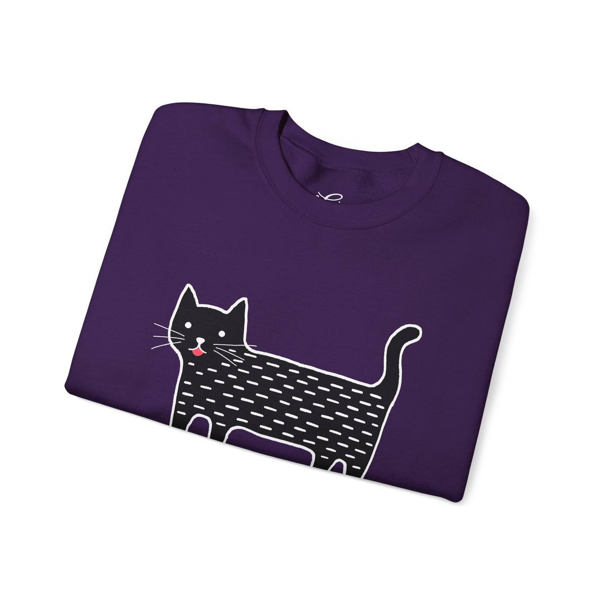 Cute Black Cat unisex Sweatshirt – Whimsical Doodle Cat Graphic