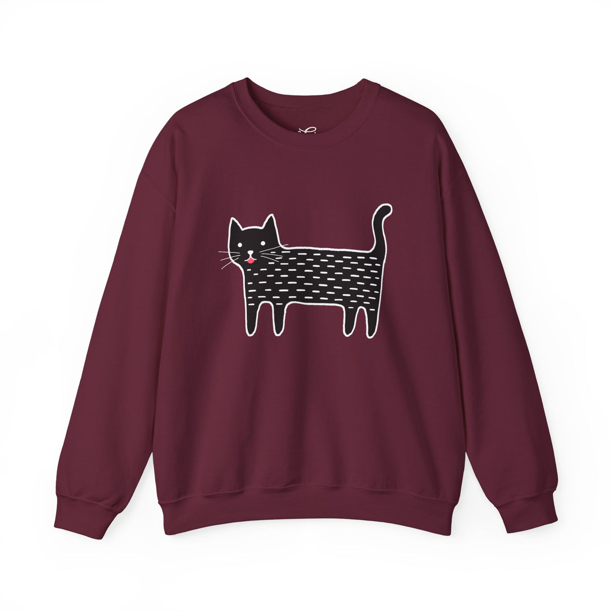 Cute Black Cat unisex Sweatshirt – Whimsical Doodle Cat Graphic