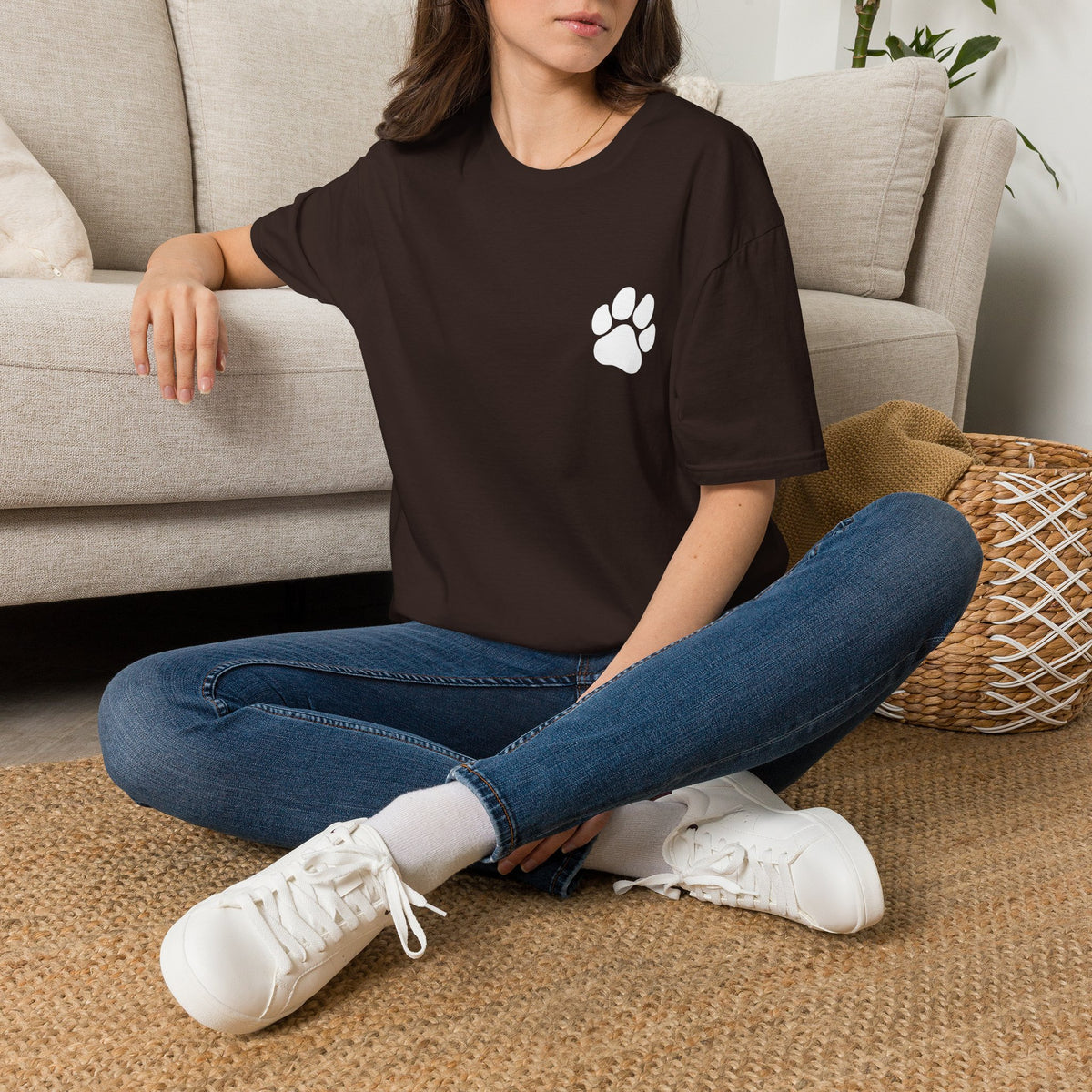 Unisex Paw Print Pocket T‑Shirt — Cute Minimal Pet Lover Tee