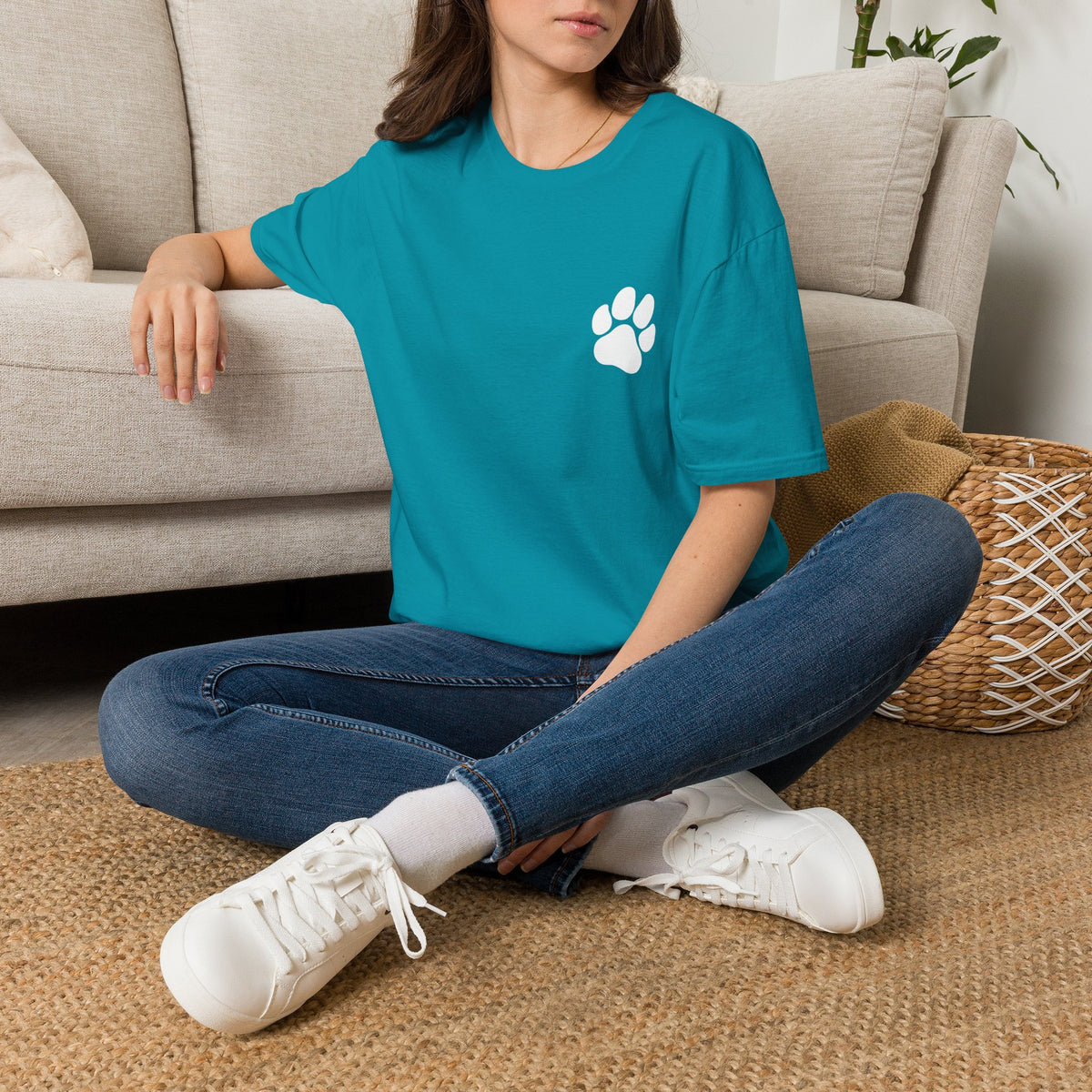 Unisex Paw Print Pocket T‑Shirt — Cute Minimal Pet Lover Tee
