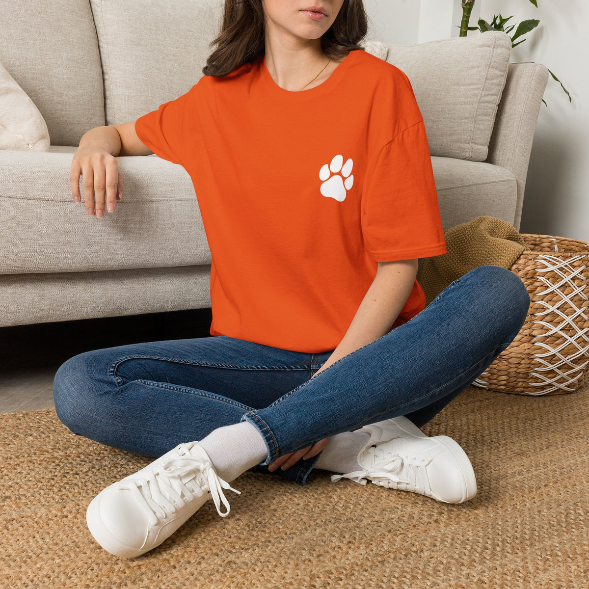 Unisex Paw Print Pocket T‑Shirt — Cute Minimal Pet Lover Tee