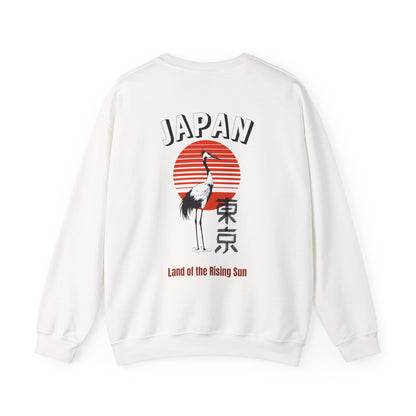 Japan Crane Crewneck Sweatshirt — Land of the Rising Sun Graphic
