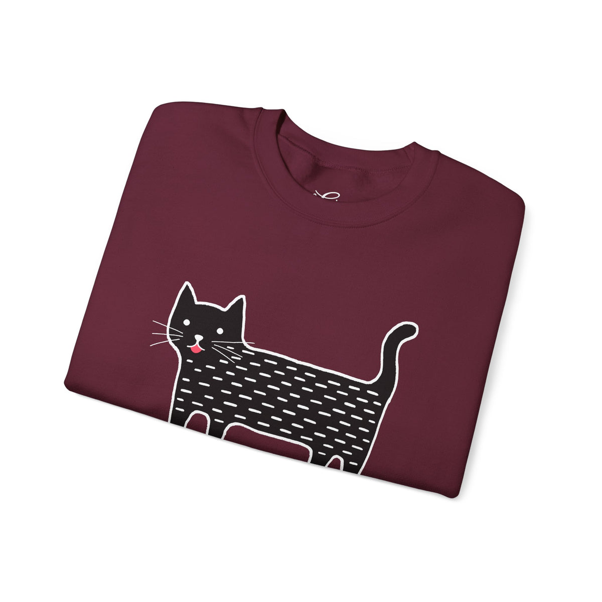 Cute Black Cat unisex Sweatshirt – Whimsical Doodle Cat Graphic