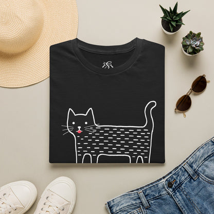 Whimsical Black Cat Graphic Tee