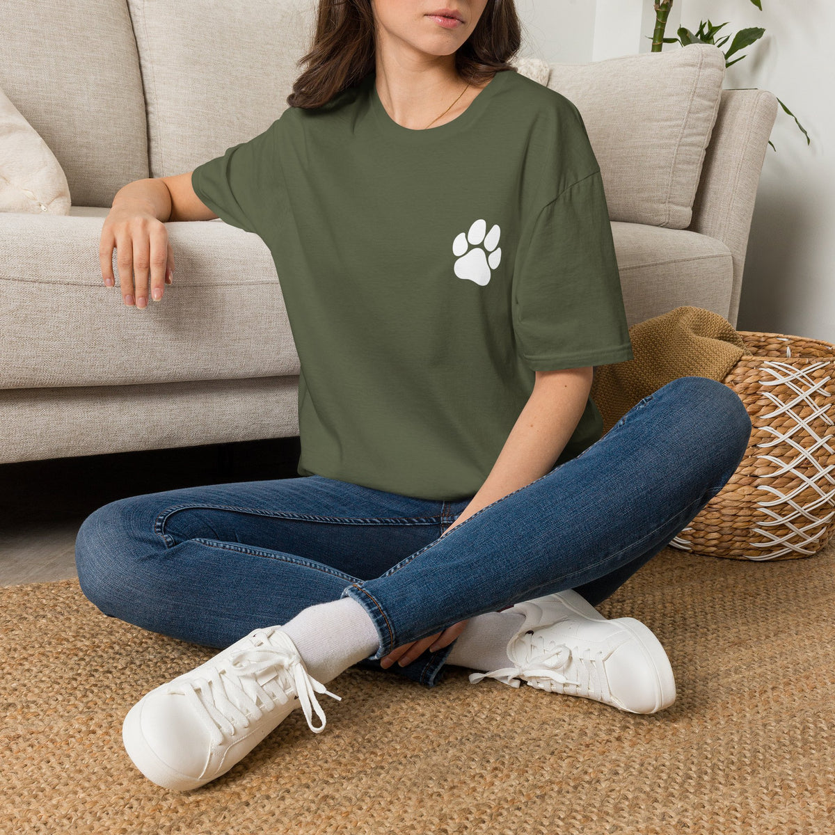 Unisex Paw Print Pocket T‑Shirt — Cute Minimal Pet Lover Tee