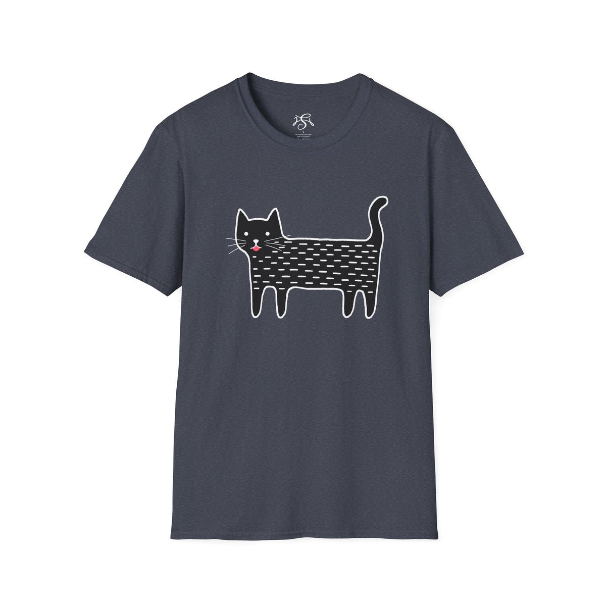 Unisex Cute Doodle Cat T-Shirt — Whimsical Black Cat Graphic Tee