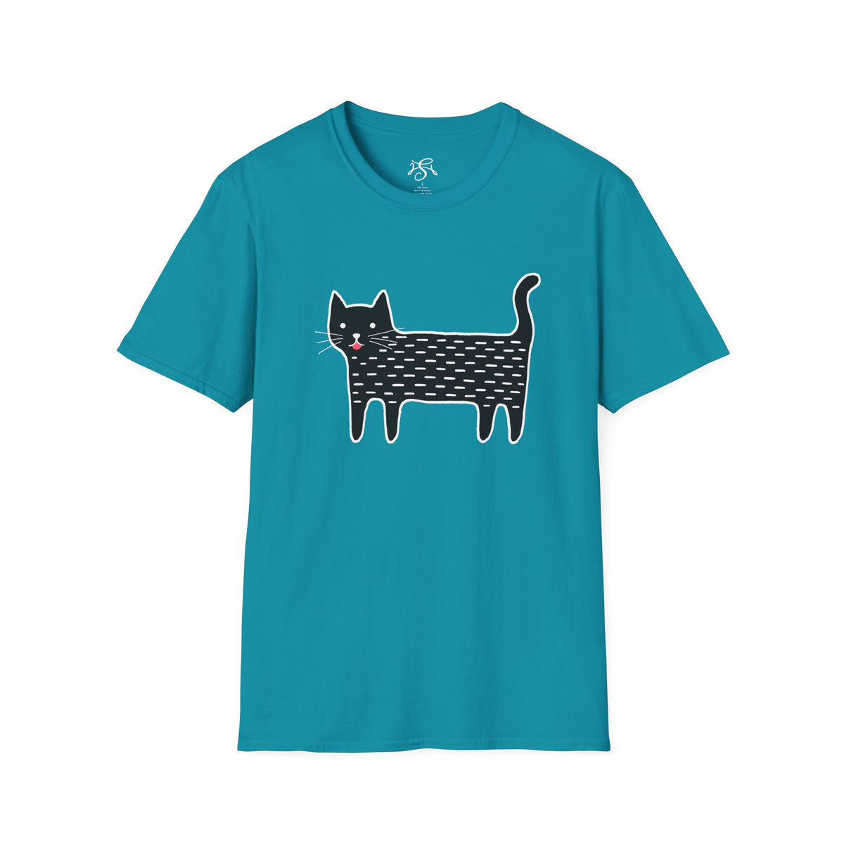 Unisex Cute Doodle Cat T-Shirt — Whimsical Black Cat Graphic Tee