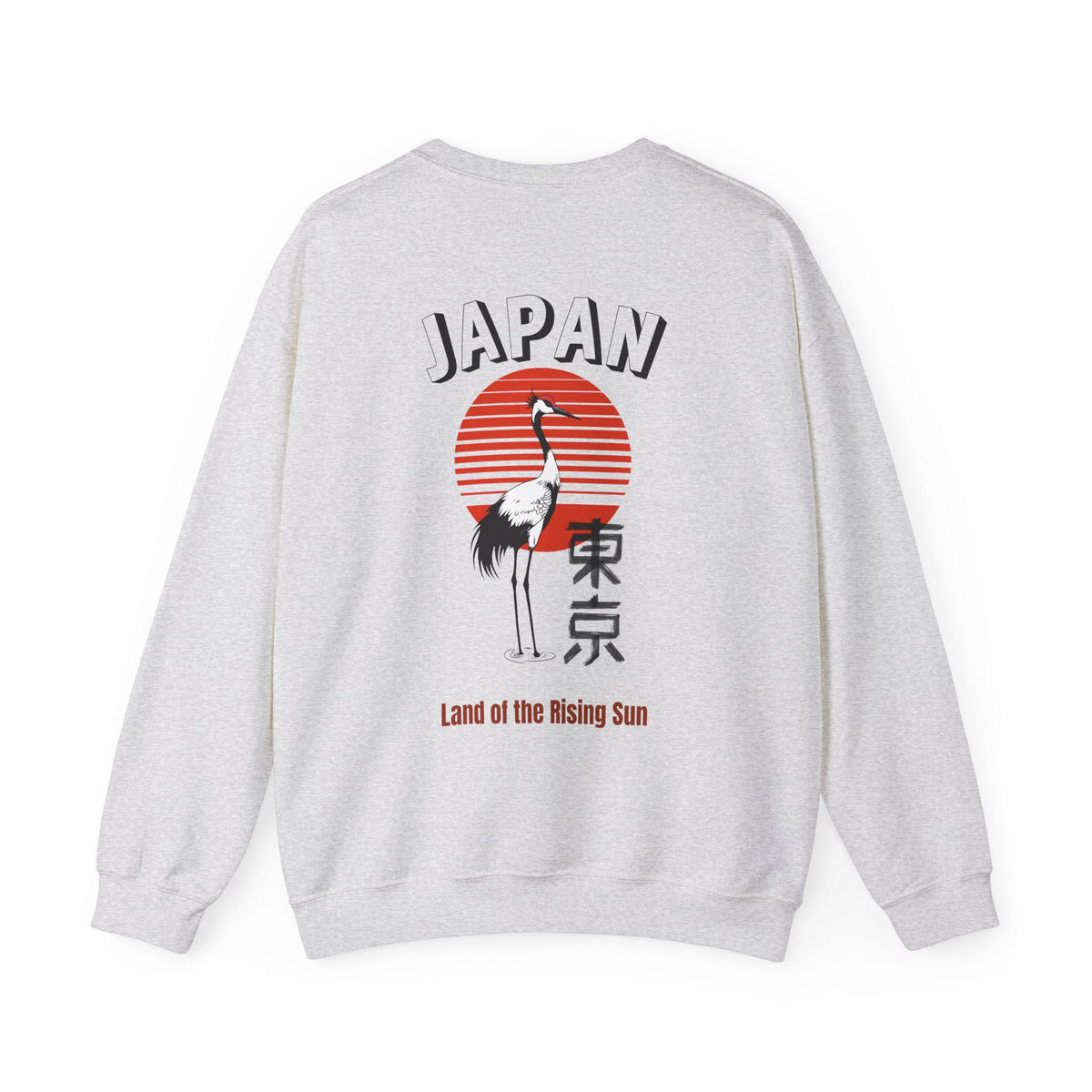 Japan Crane Crewneck Sweatshirt — Land of the Rising Sun Graphic