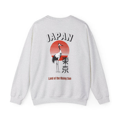 Japan Crane Crewneck Sweatshirt — Land of the Rising Sun Graphic
