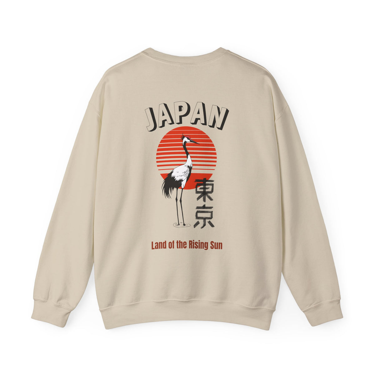 Japan Crane Crewneck Sweatshirt — Land of the Rising Sun Graphic