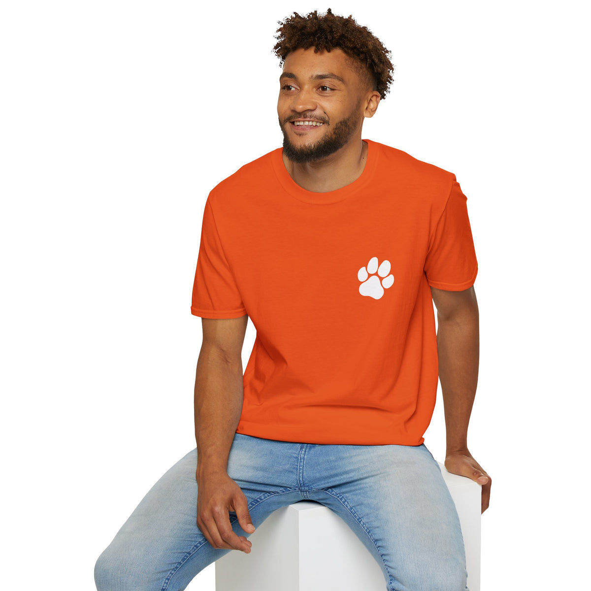 Unisex Paw Print Pocket T‑Shirt — Cute Minimal Pet Lover Tee
