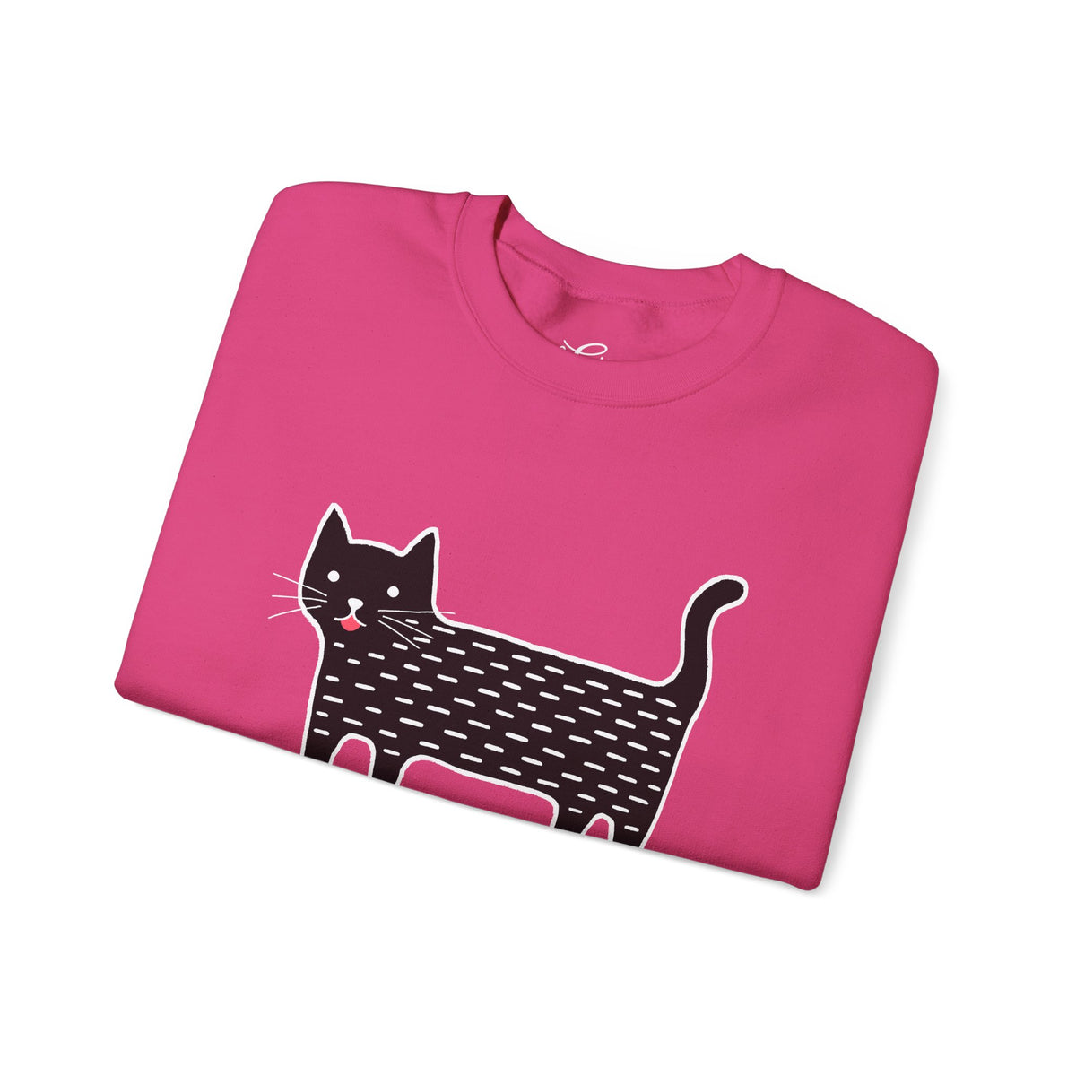 Cute Black Cat unisex Sweatshirt – Whimsical Doodle Cat Graphic