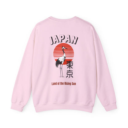 Japan Crane Crewneck Sweatshirt — Land of the Rising Sun Graphic