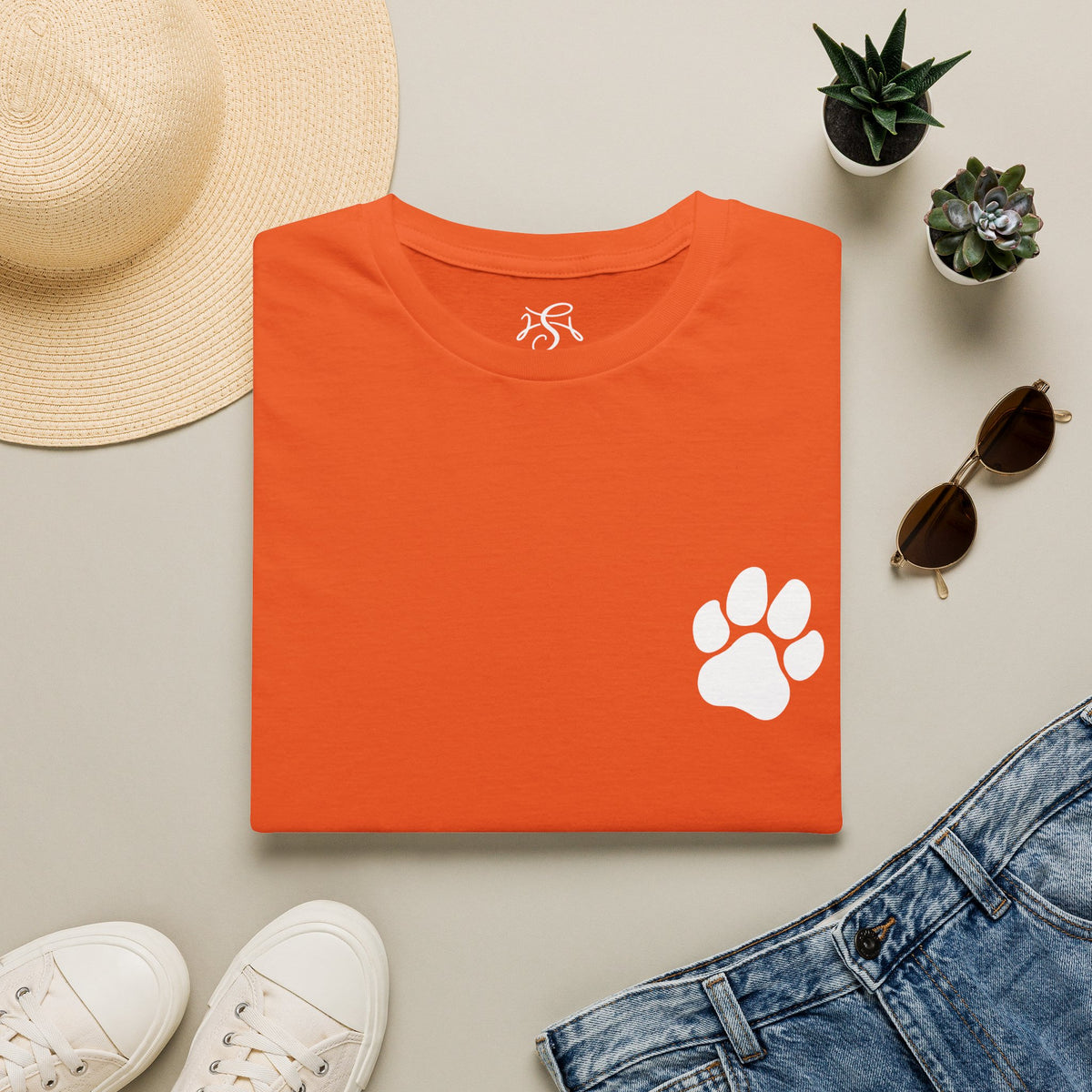 Unisex Paw Print Pocket T‑Shirt — Cute Minimal Pet Lover Tee